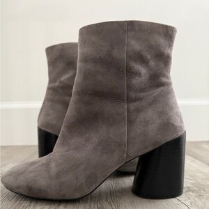 Línea Paolo Taupe Suede Ankle Booties